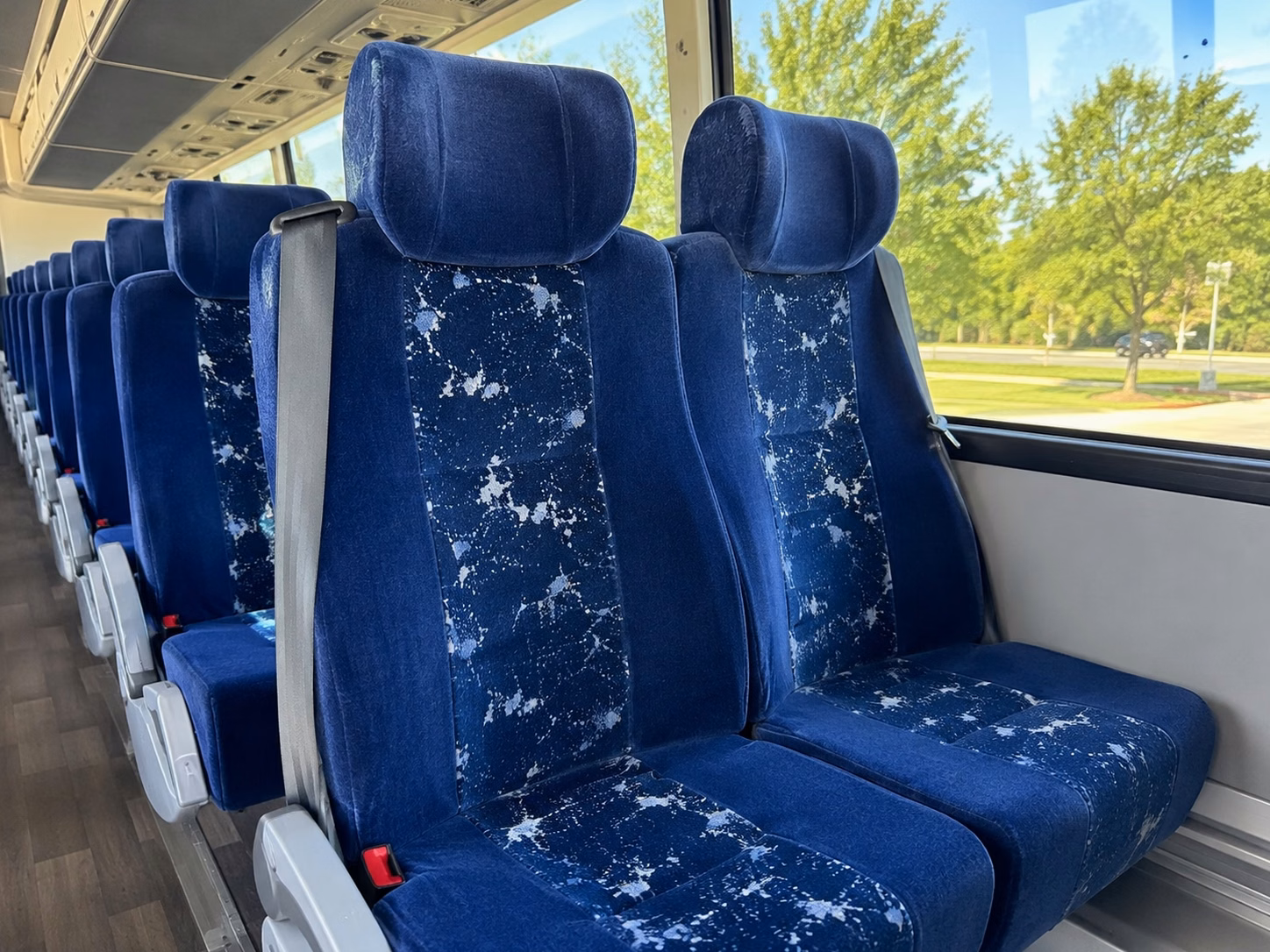 newton charter bus interior