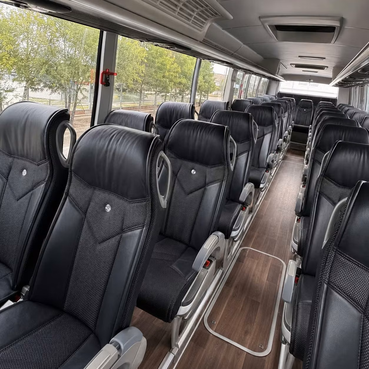 newton charter bus rental interior